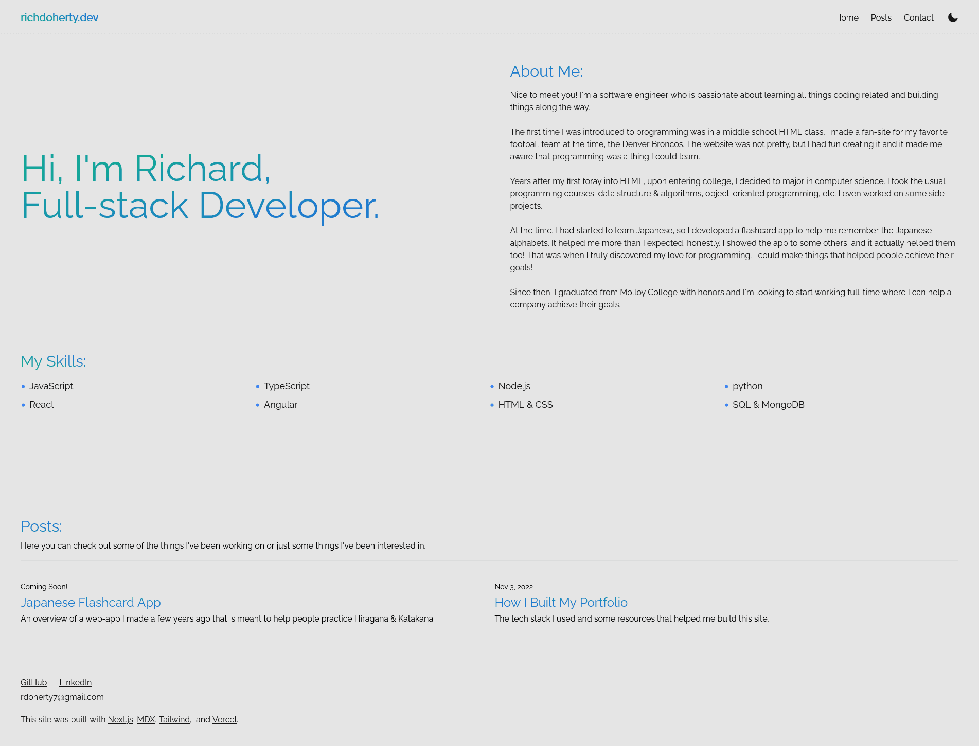 My new portfolio website.